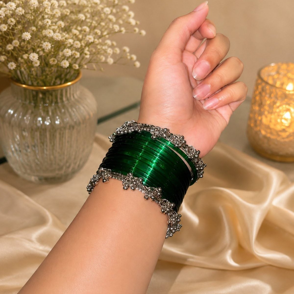 Green Ghungroo Set