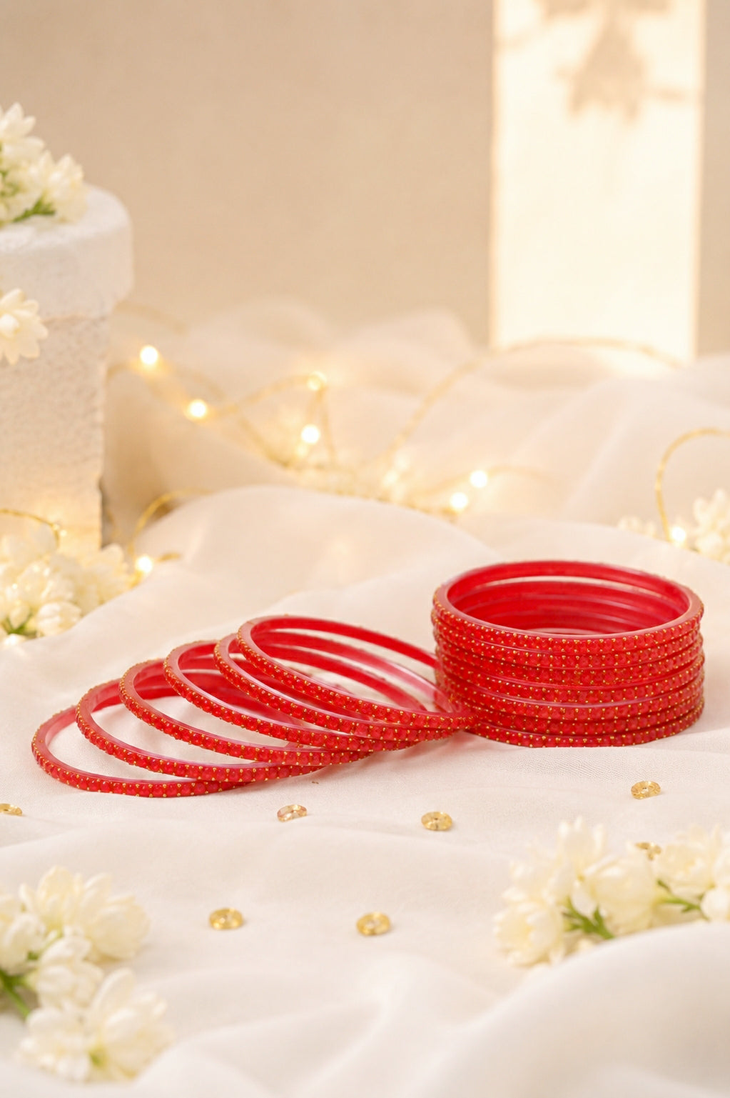 Raindrop Red Bangles