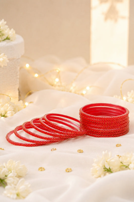 Raindrop Red Bangles