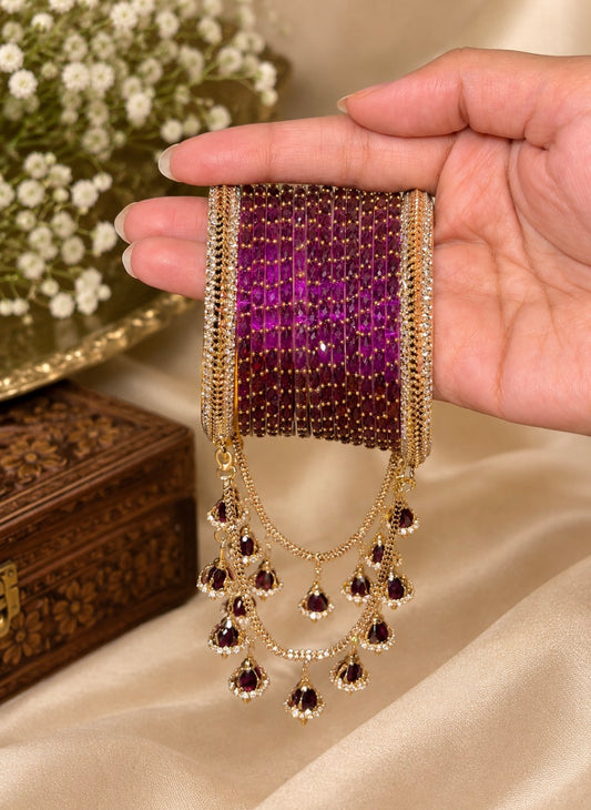 Purple Jhula Bangle Set