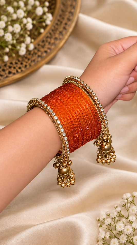 Rust Orange Bangle Set