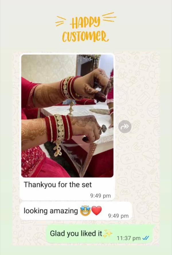 WhatsApp message: thank you for the set, looking amazing