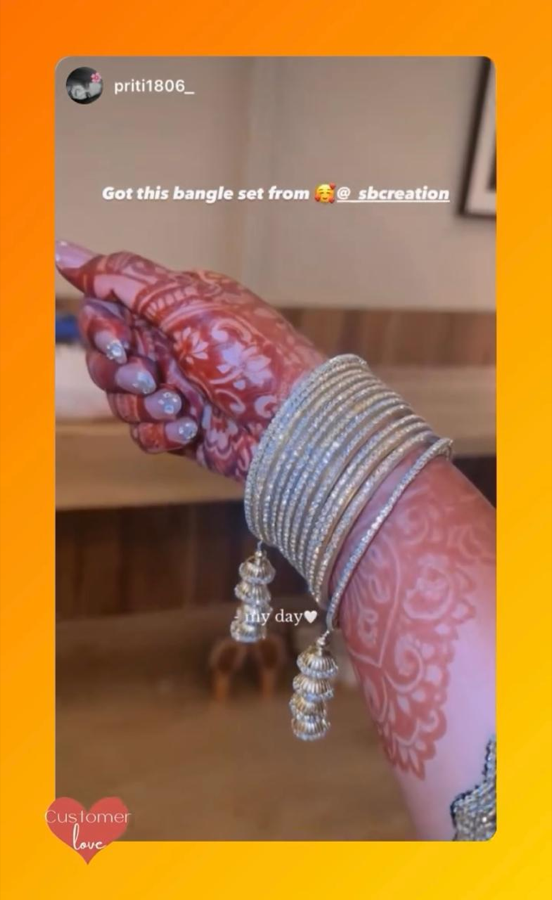 Instagram story: got this bangle set from @_sbcreation